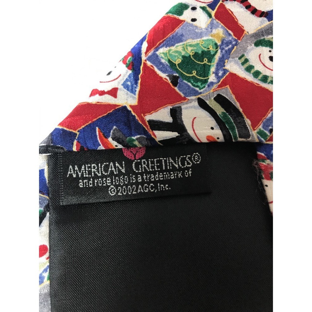 American Greetings Christmas Tie 100% Silk‎ Snowman Collage Novelty Neckwear - Picture 4 of 12